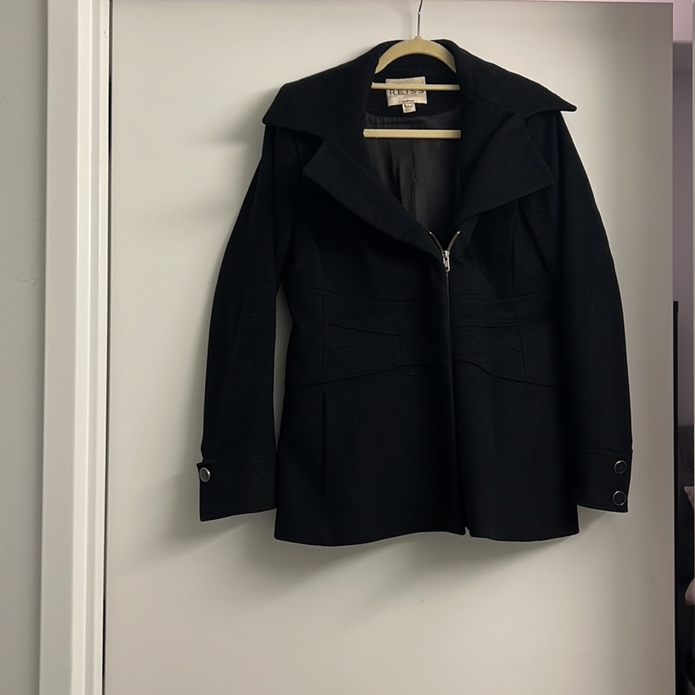 Reiss black peacoat